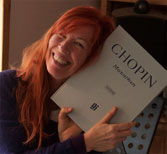 Image: Woman with Chopin music 