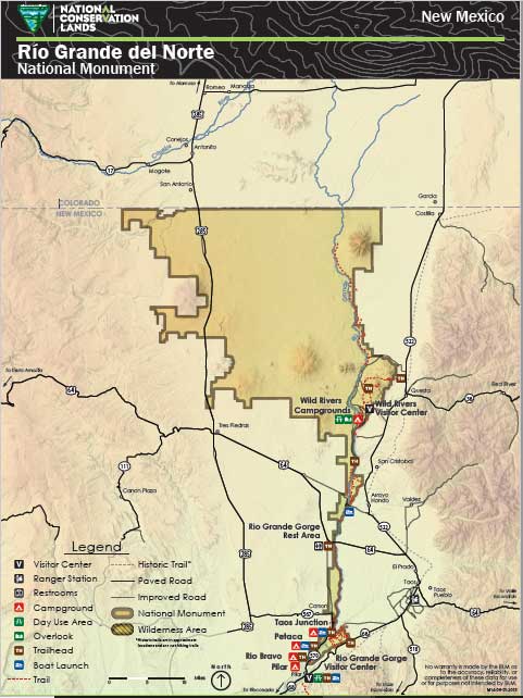 Image: Map of Rio Grande del Norte National Monument