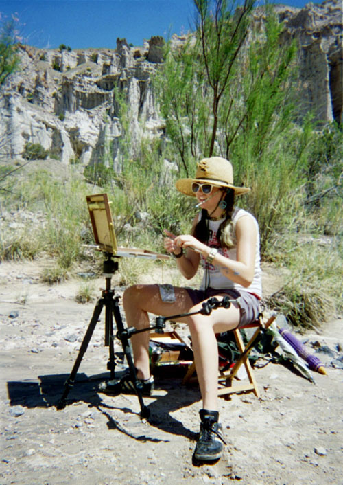 Image: Pleain Air Painting Class in Georgia O'Keeffe Back yard