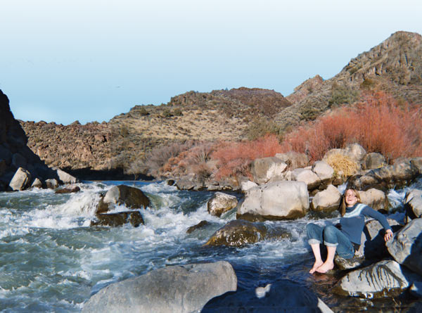 Image: young woman by the Rio Grande