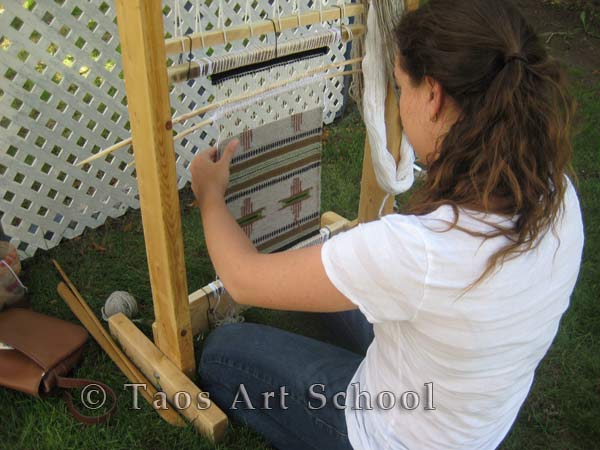 Image: Native American Indian Weaving Class in Taos, New Mexico in the Southwest