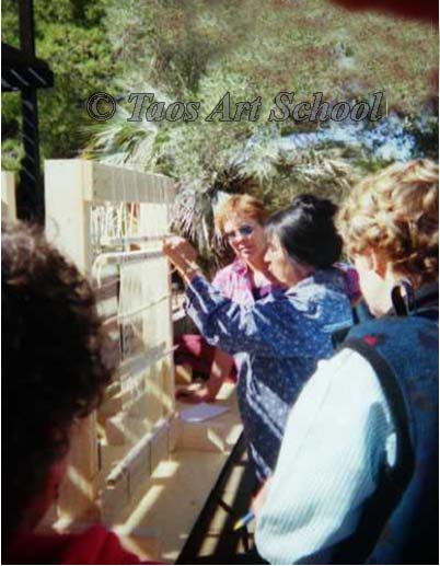 Image: Pearl Sunrist demonstrating to students